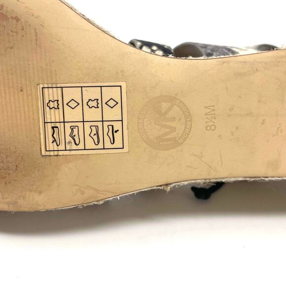 MICHAEL KORS Brown Gray Snake Print Sofia Espadrille Wedge Platform High Heels - Picture 7 of 11